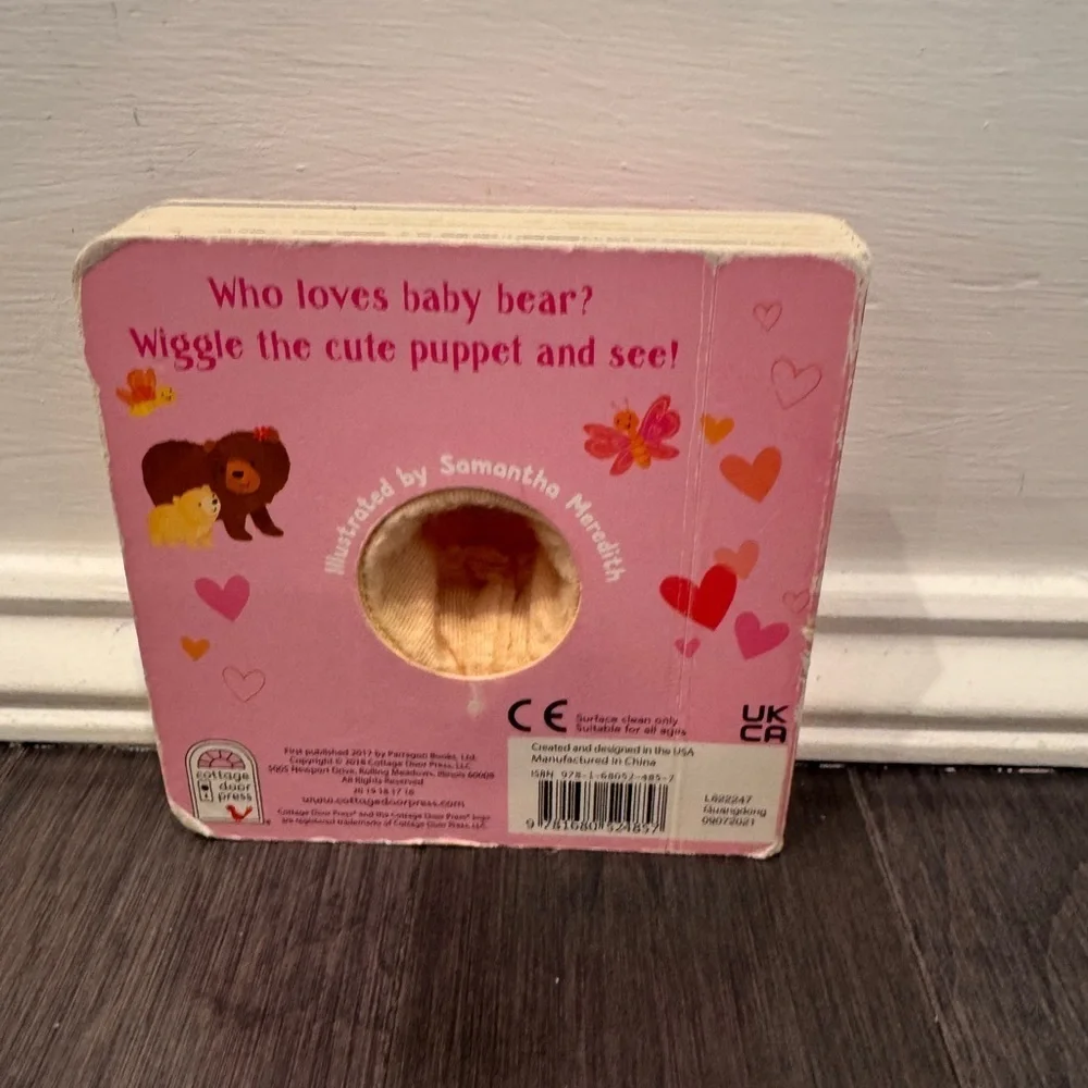 I Love You Everyday Bear Finger Puppet Small Board Book Kids Toddler Baby